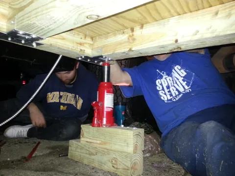 Jake and my Dad working away.