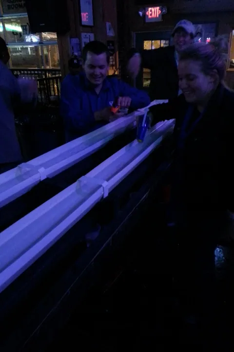 Everyone kept saying they had goldfish. The fish didn’t look like goldfish. We’re sticking with guppy racing.