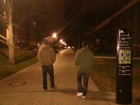 Dave and Jake on the campus of UK