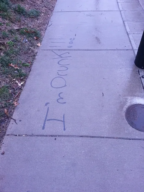 Some sidewalk art. Someone was expressive.