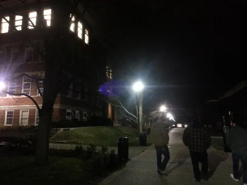 Walking through campus