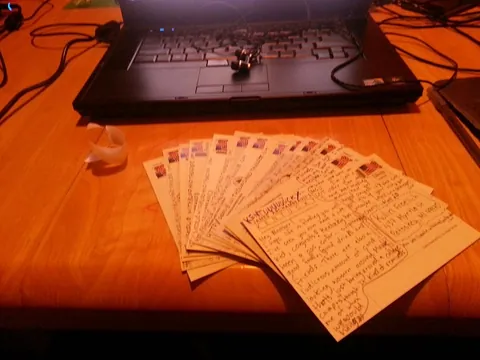 Post cards going out