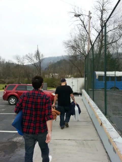 Hauling our junk back to the bus
