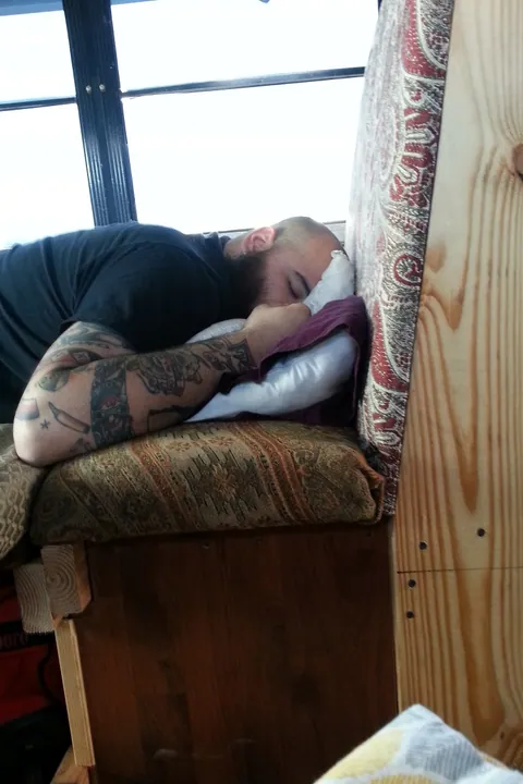 Someone was sleepy through Georgia on our way to FL.