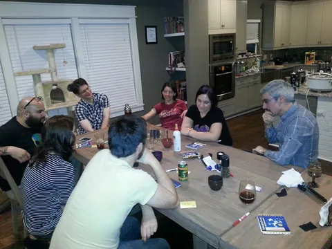 Post Friday night dinner and gaming. It was a great night.