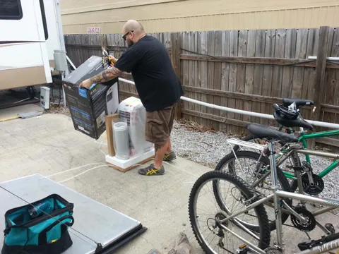 It got hot so we busted out the AC unit