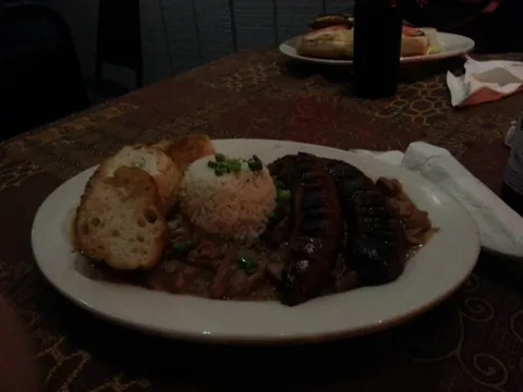 Jake got the red beans and rice with sausage