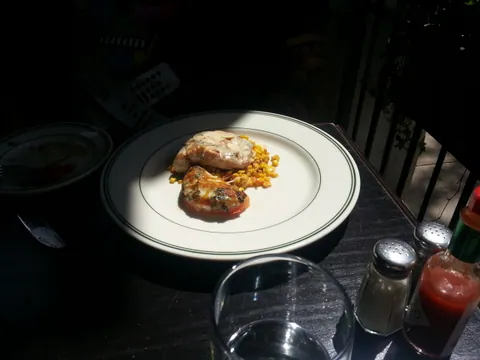 Delicious fish and half a tomato. Matt and I split this