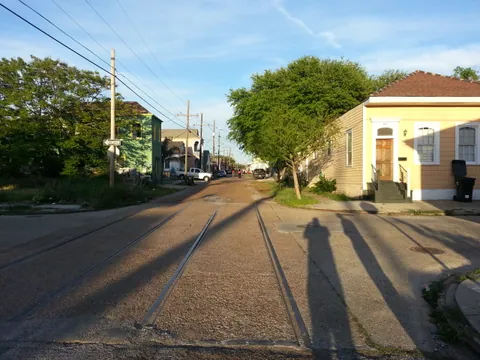 View down the street to Loren’s