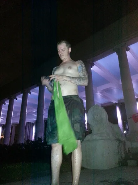 Loren took a surprise dip at city park