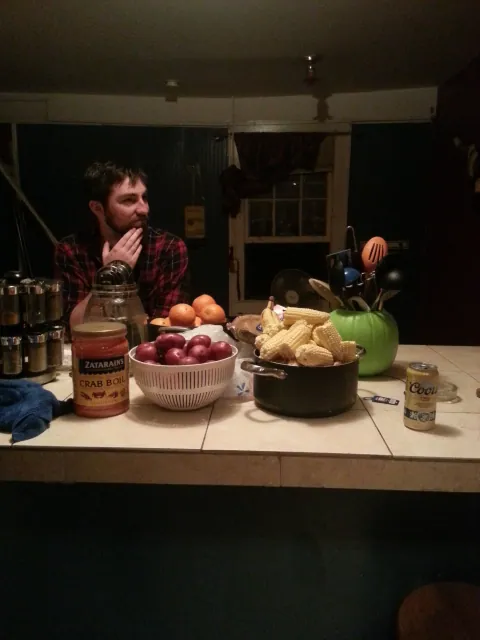 Food prepped for boil